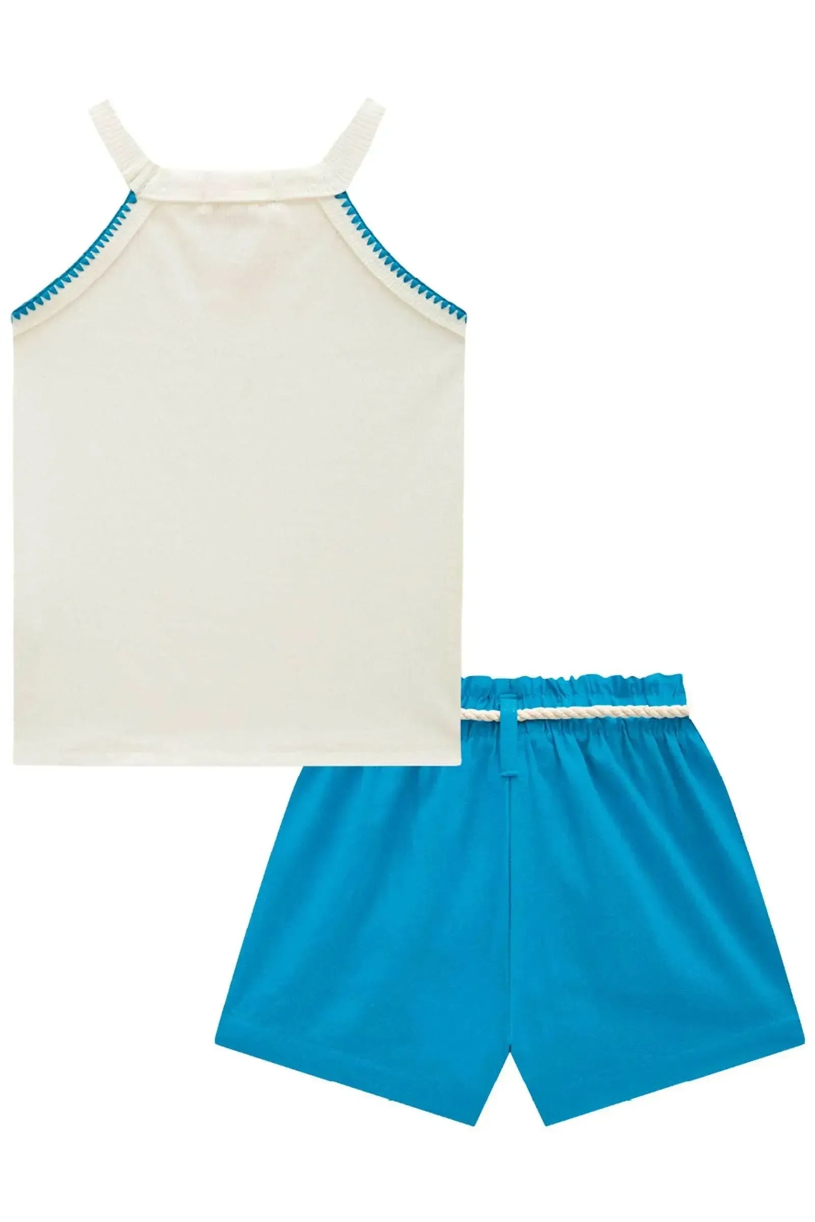 Conjunto de Blusa Regata em Canelado Liz com Shorts em Blend de Viscose 86526 Infanti Infantil Menina