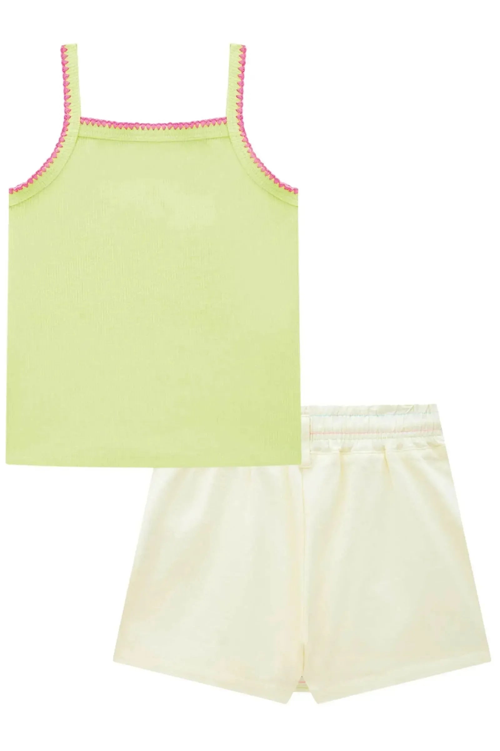 Conjunto de Blusa Regata em Canelado Liz e Short Saia em Sarja com Elastano 86903 Infanti Infantil Menina