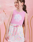 Conjunto de Blusa Regata em Soft Line e Short Saia em Molecotton 84312 Infanti Infantil Menina