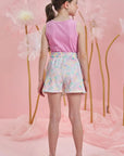 Conjunto de Blusa Regata em Soft Line e Short Saia em Molecotton 84312 Infanti Infantil Menina