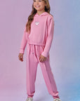 Conjunto de Blusão Boxy e Calça Jogger em Malha Tecnonew 92367 Infanti Infantil Menina