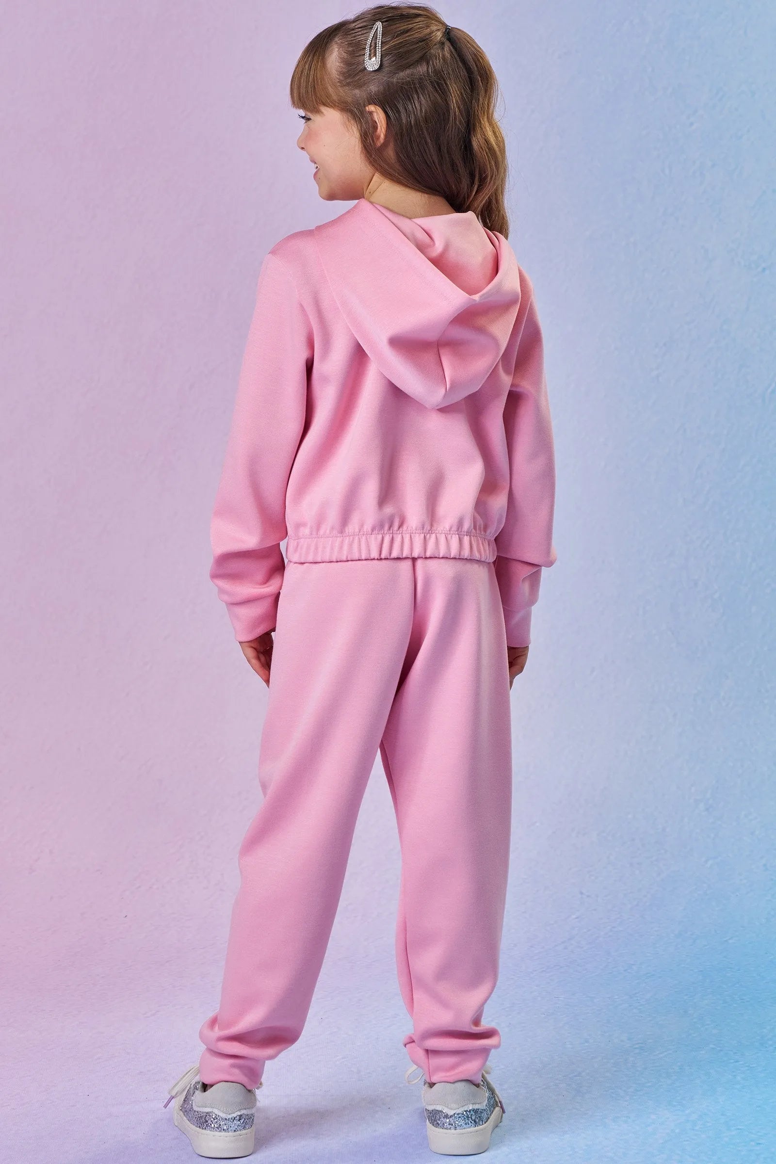 Conjunto de Blusão Boxy e Calça Jogger em Malha Tecnonew 92367 Infanti Infantil Menina