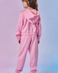 Conjunto de Blusão Boxy e Calça Jogger em Malha Tecnonew 92367 Infanti Infantil Menina