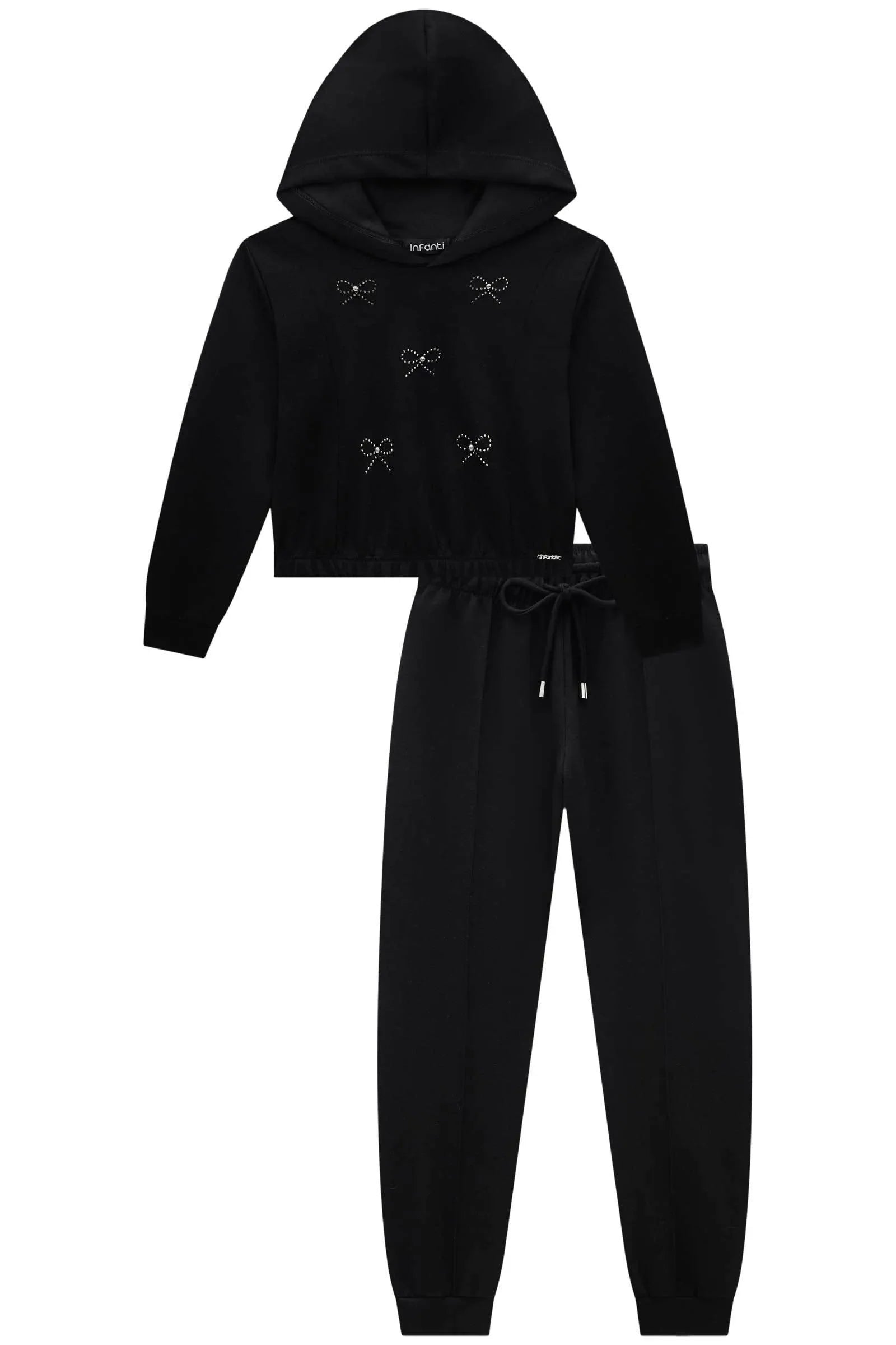 Conjunto de Blusão Boxy e Calça Jogger em Malha Tecnonew 93210 Infanti Infantil Menina