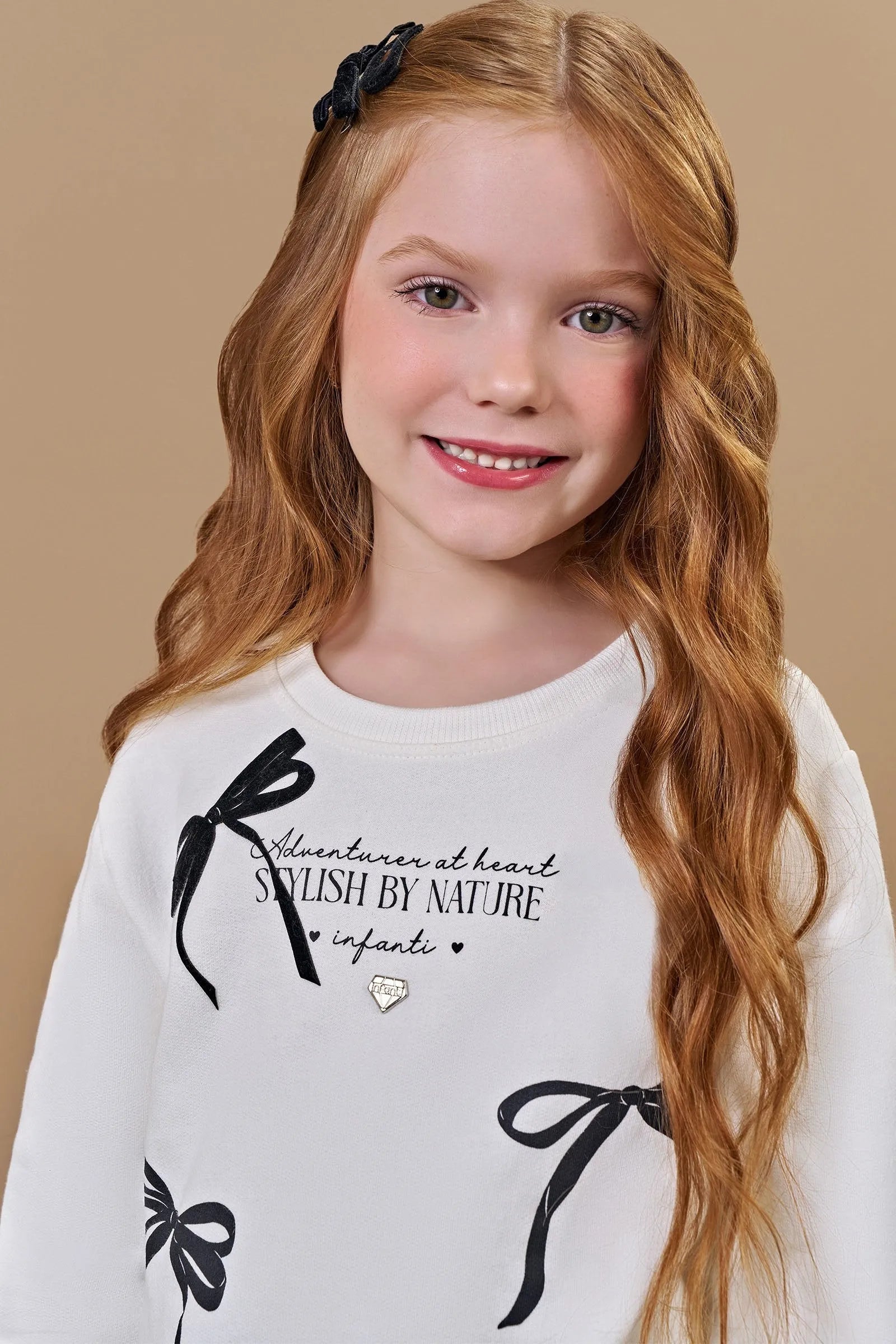 Conjunto de Blusão em Moletom com Pelúcia e Calça Legging em Malha Cotelê 90797 Infanti Infantil Menina