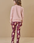 Conjunto de Blusão em Moletom com Pelúcia e Calça Legging em Termoskin Peluciado 89624 Infanti Infantil Menina