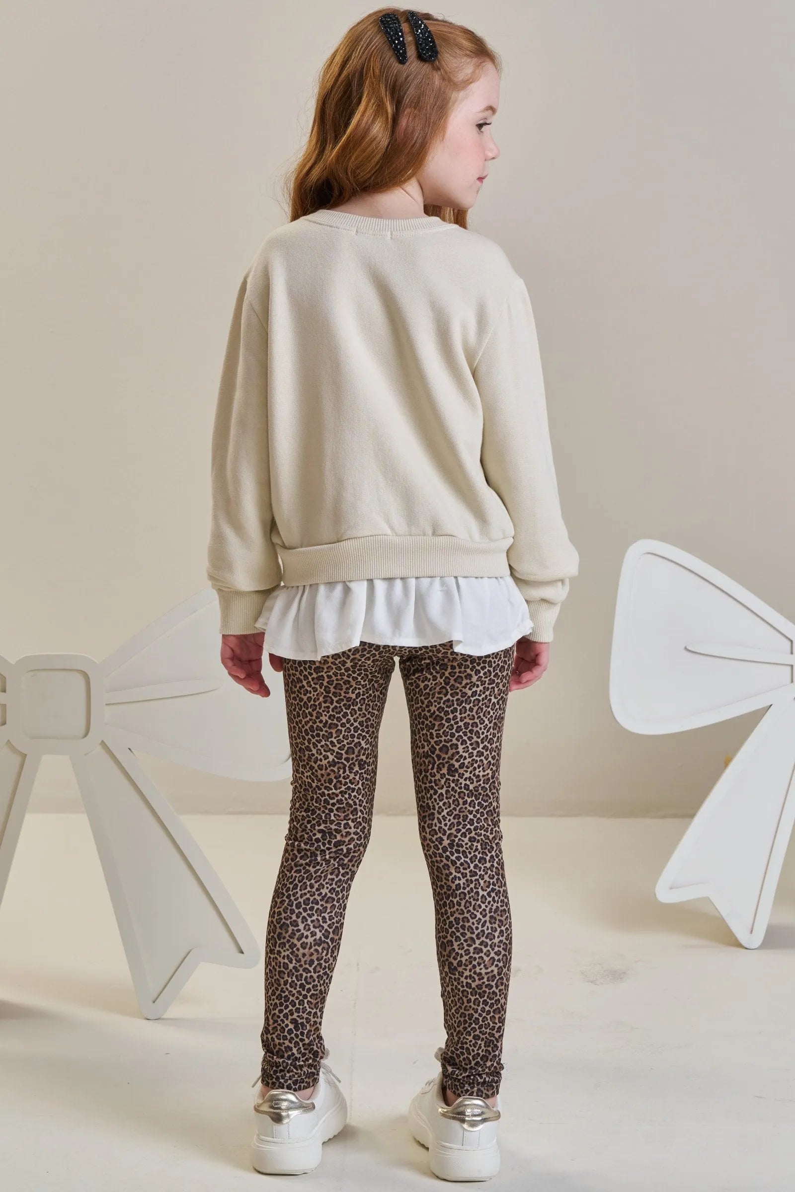 Conjunto de Blusão em Moletom com Pelúcia e Calça Legging em Termoskin Peluciado 89756 Infanti Infantil Menina