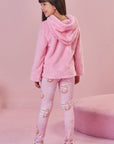 Conjunto de Blusão em Pelo Carneirinho e Calça Legging em Termoskin Peluciado 94030 Infanti Infantil Menina