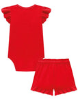 Conjunto de Body e Shorts em Canelado Liz 96897 Infanti Bebê Menina