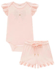 Conjunto de Body e Shorts em Canelado Liz 96897 Infanti Bebê Menina