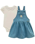 Conjunto de Body em Cotton com Salopete em Jeans 99190 Infanti Bebê Menina