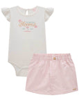 Conjunto de Body em Cotton com Short Saia em Sarja Stretch com Elastano 75446 Infanti