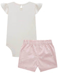 Conjunto de Body em Cotton com Short Saia em Sarja Stretch com Elastano 75446 Infanti