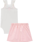 Conjunto de Body em Cotton com Short Saia em Super Cetim 78270 Infanti