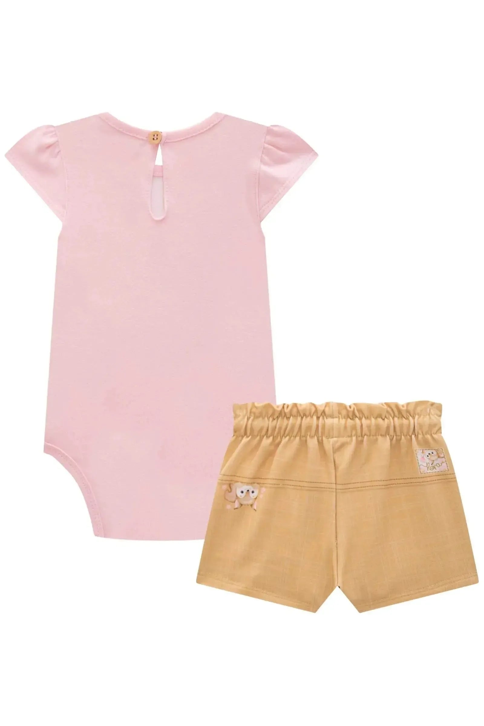 Conjunto de Body em Cotton com Shorts em Molecotton 83224 Infanti Bebê Menina