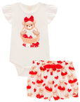 Conjunto de Body em Cotton com Shorts em Molecotton 99181 Infanti Bebê Menina