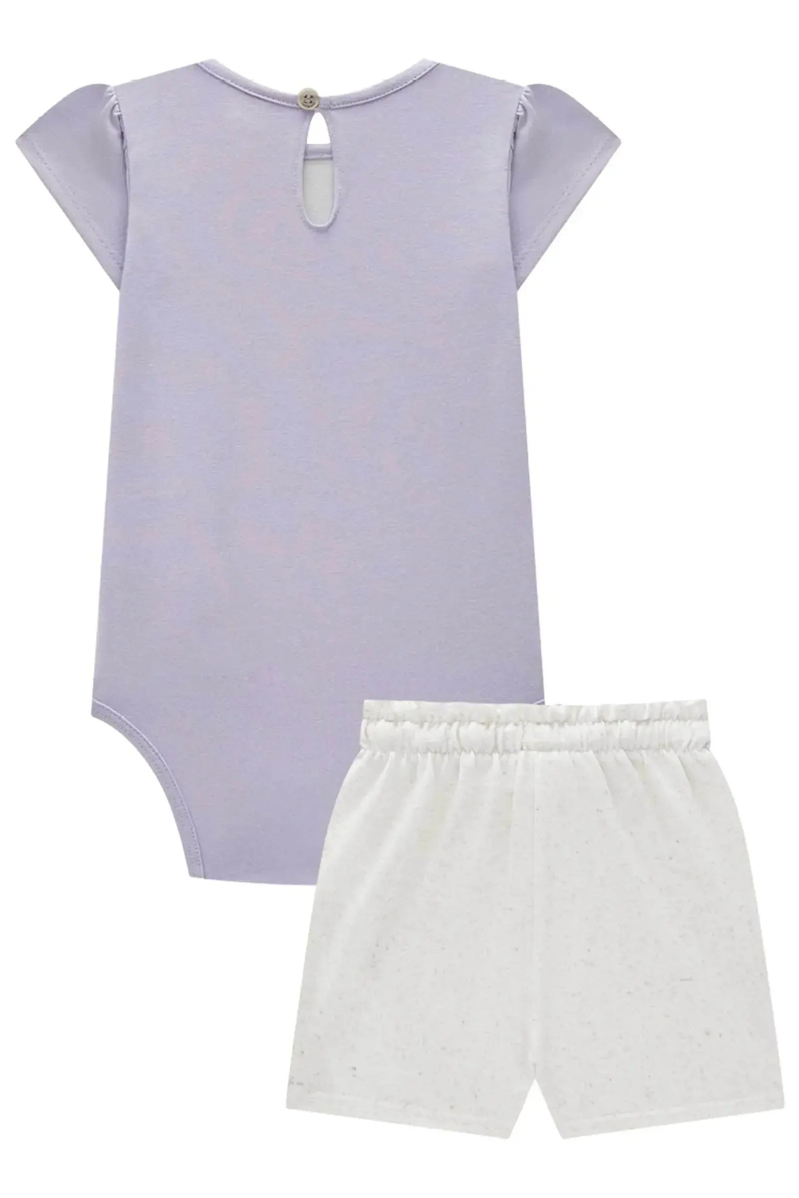 Conjunto de Body em Cotton com Shorts em Molevisco 83664 Infanti Bebê Menina