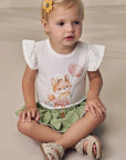 Conjunto de Body em Cotton e Tapa Fralda em Linho com Elastano 98573 Infanti Bebê Menina