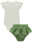 Conjunto de Body em Cotton e Tapa Fralda em Linho com Elastano 98573 Infanti Bebê Menina