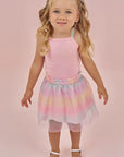 Conjunto de Body em Ribana Canelada e Saia em Tule 87079 Infanti Bebê Menina
