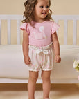 Conjunto de Body em Suedine com Shorts em Molecotton 95336 Infanti Bebê Menina