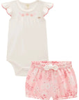 Conjunto de Body em Suedine com Shorts em Molecotton 98565 Infanti Bebê Menina