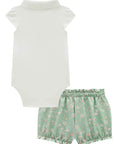 Conjunto de Body em Suedine com Shorts em Molecotton e Faixa em Meia Malha 97005 Infanti Bebê Menina