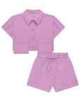 Conjunto de Camisa Boxy e Shorts em Viscose Turim 76137 Infanti