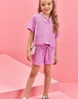 Conjunto de Camisa Boxy e Shorts em Viscose Turim 76137 Infanti