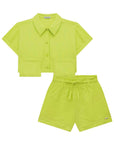 Conjunto de Camisa Boxy e Shorts em Viscose Turim 76137 Infanti