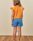 Conjunto de Camisa Boxy em Laise e Shorts em Jeans Bellini com Elastano 77055 Infanti