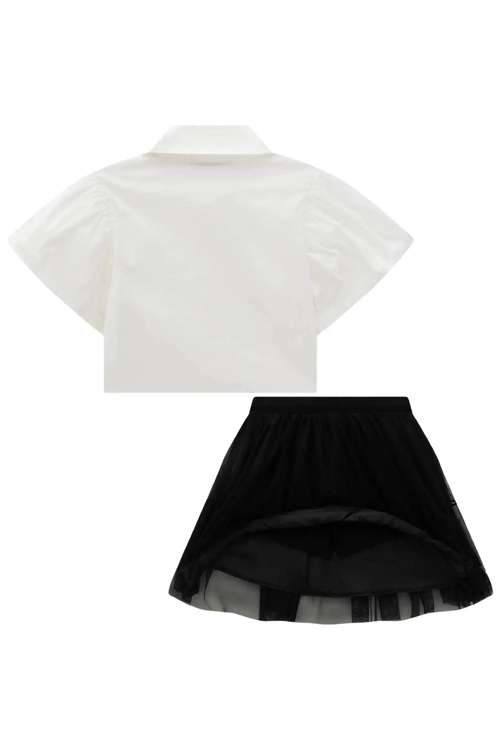Conjunto de Camisa em Tricoline com Elastano e Saia em Tule. Com Shorts Embutido 97193 Infanti Infantil Menina