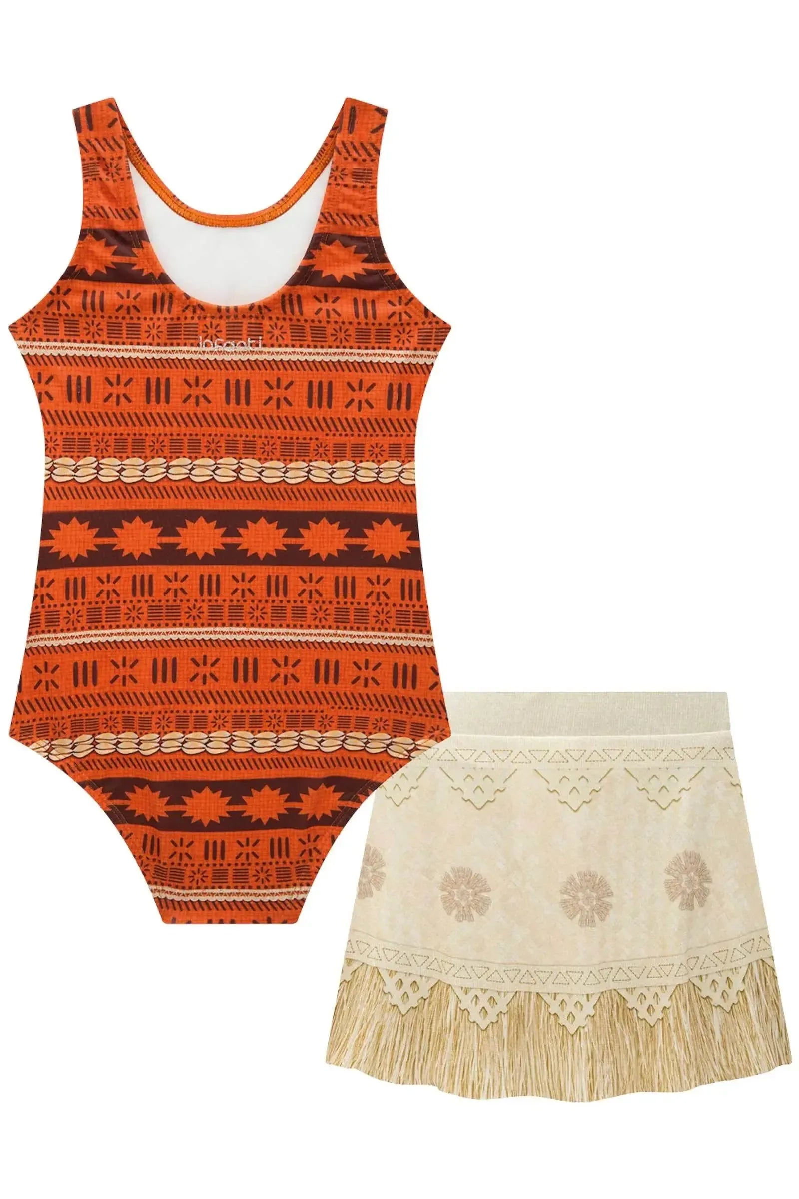 Conjunto de Maiô e Saia em Malha UV Dry com Proteçâo UV 50+ 88599 Infanti Infantil Menina