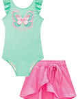 Conjunto de Maiô em Malha UV Dry com Proteção UV 50+ com Saia em Malha Textura 98475 Infanti Infantil Menina