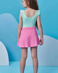 Conjunto de Maiô em Malha UV Dry com Proteção UV 50+ com Saia em Malha Textura 98475 Infanti Infantil Menina