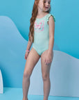 Conjunto de Maiô em Malha UV Dry com Proteção UV 50+ com Saia em Malha Textura 98475 Infanti Infantil Menina