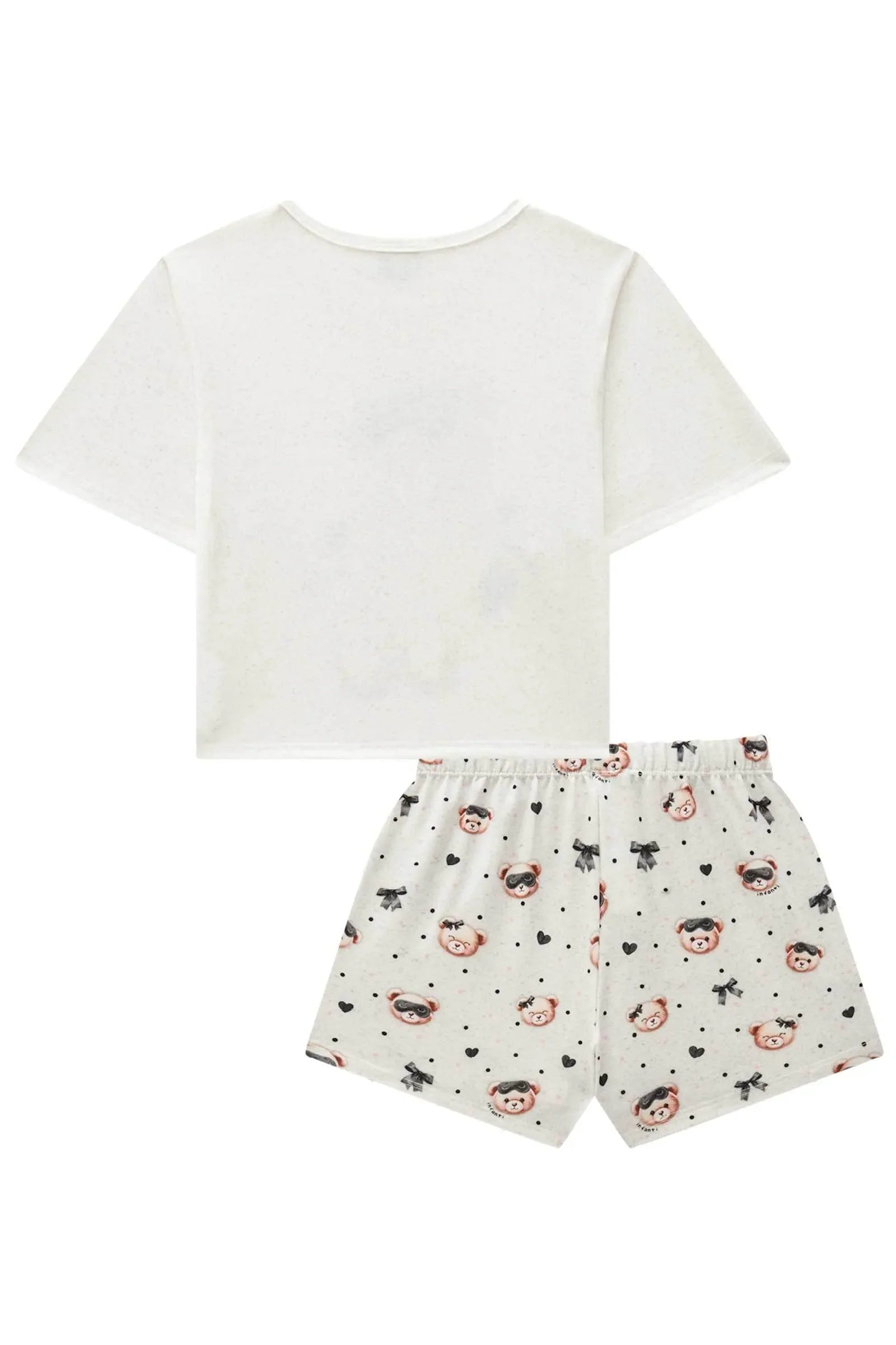 Conjunto de Pijama de Blusa Boxy Over em Malha Fresh com Shorts em Malha Comfy 84158 Infanti Infantil Menina