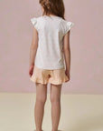 Conjunto de Pijama de Blusa em Malha Comfy com Shorts em Meia Malha 96028 Infanti Infantil Menina
