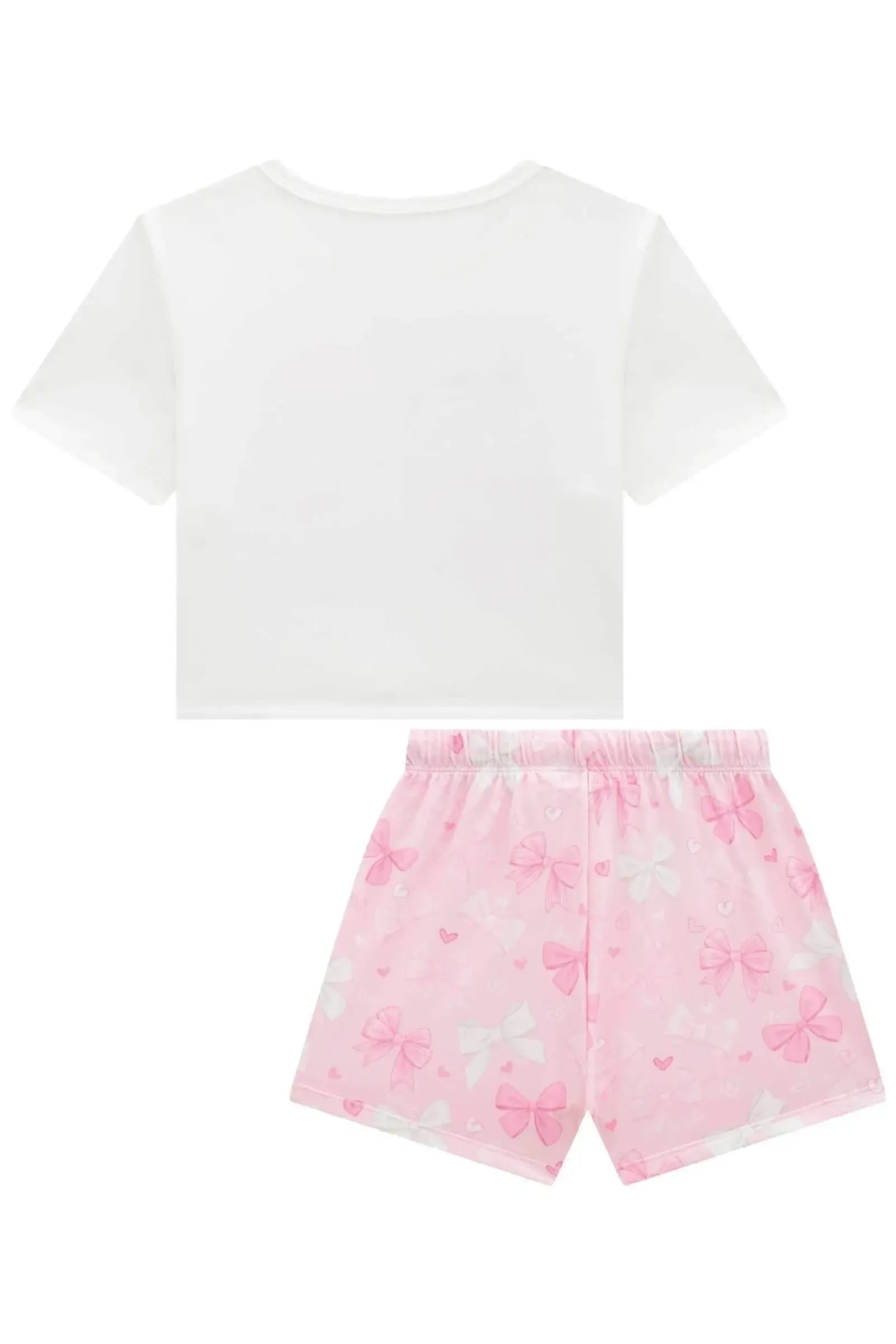 Conjunto de Pijama de Blusa em Malha Fresh com Shorts em Malha Comfy 96036 Infanti Infantil Menina