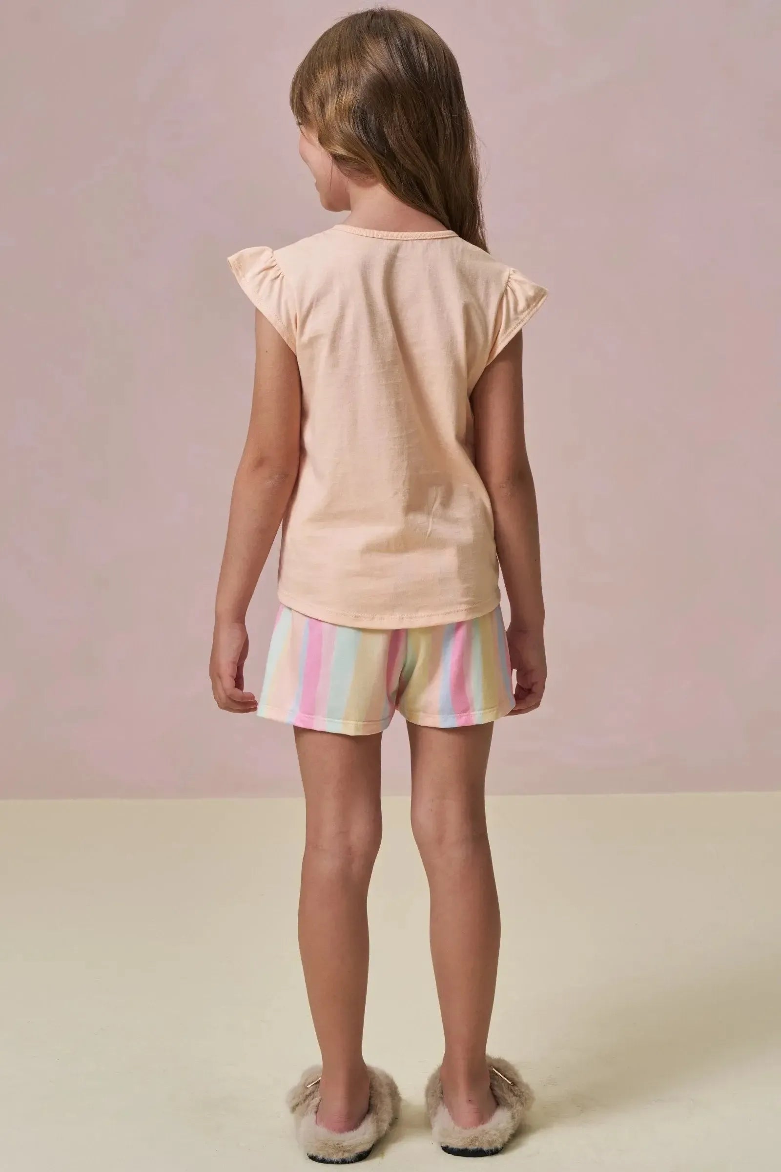 Conjunto de Pijama de Blusa em Meia Malha e Shorts em Malha Comfy 96211 Infanti Infantil Menina