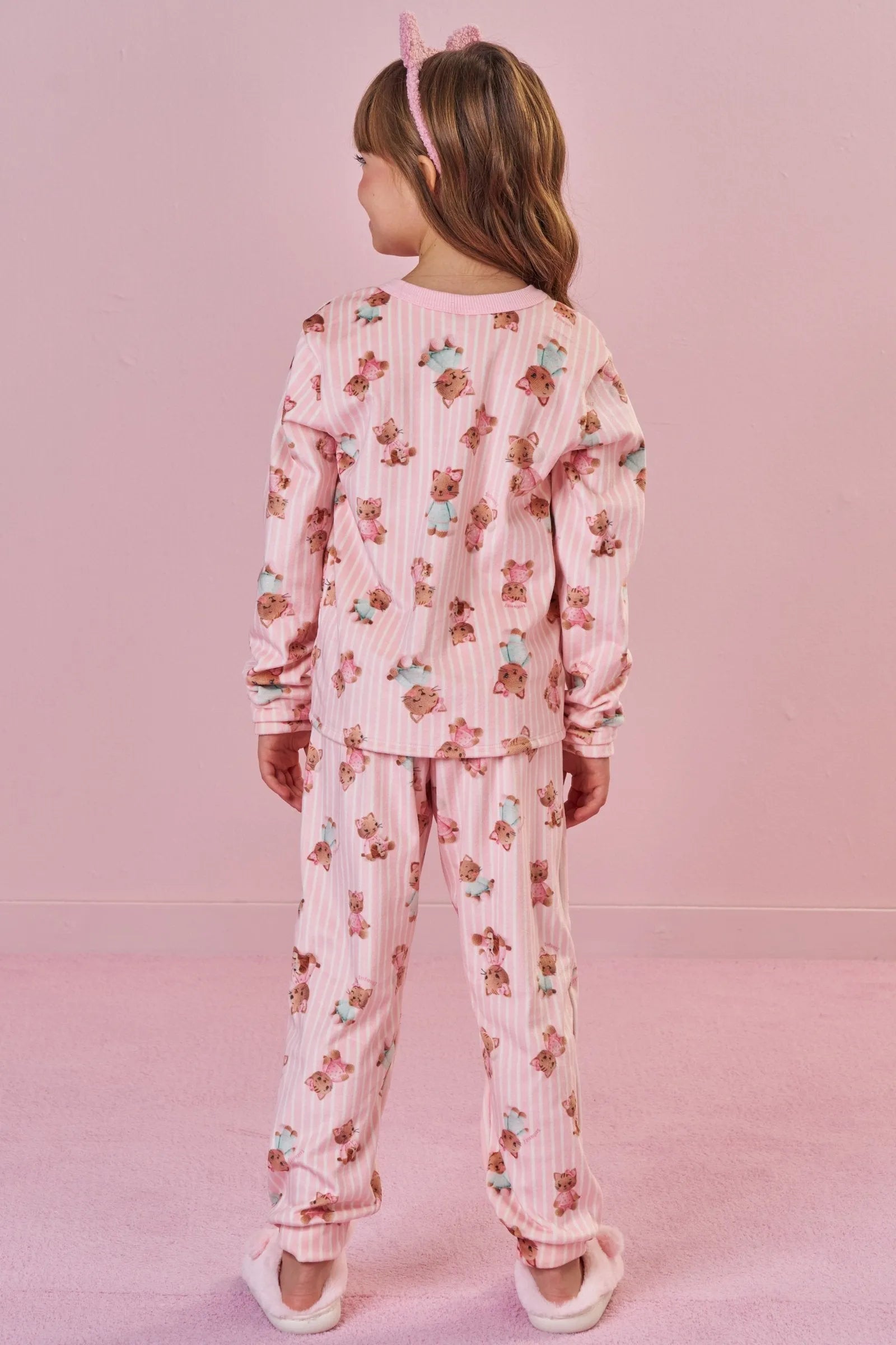 Conjunto de Pijama de Blusão e Calça em Fleece Luxo 89626 Infanti Infantil Menina