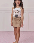 Conjunto de Regata e Short Saia em Canelado Liz 98724 Infanti Infantil Menina