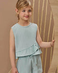 Conjunto de Regata e Shorts em Malha Anarruga 97036 Infanti Infantil Menina