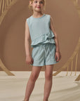 Conjunto de Regata e Shorts em Malha Anarruga 97036 Infanti Infantil Menina