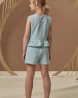 Conjunto de Regata e Shorts em Malha Anarruga 97036 Infanti Infantil Menina