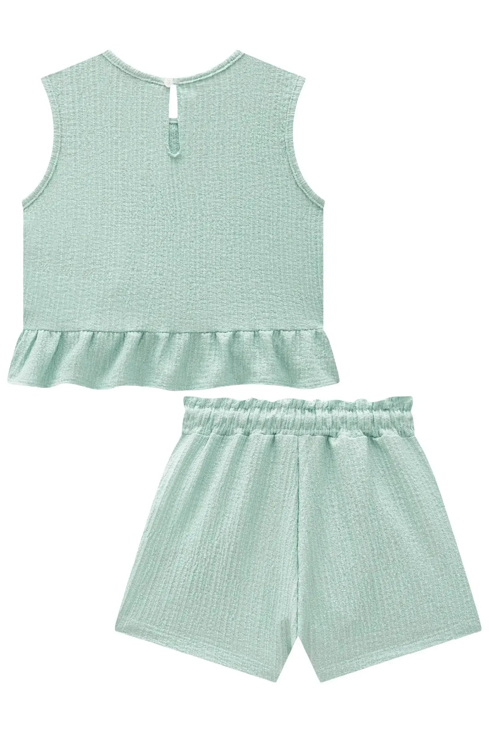 Conjunto de Regata e Shorts em Malha Anarruga 97036 Infanti Infantil Menina