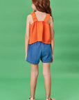 Conjunto de Regata em Air Flow Crepe Duna com Shorts em Jeans Teca 81507 Infanti