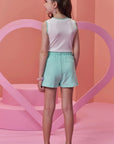 Conjunto de Regata em Canelado e Shorts em Moletom sem Pelúcia 96320 Infanti Infantil Menina
