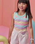 Conjunto de Regata em Canelado e Shorts em Sarja com Elastano 98321 Infanti Infantil Menina