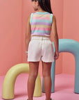 Conjunto de Regata em Canelado e Shorts em Sarja com Elastano 98321 Infanti Infantil Menina
